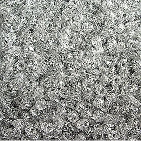 JOLLY STORE Crafts Silver Glitter Pony Beads 9x6mm 500pc Made in the USA