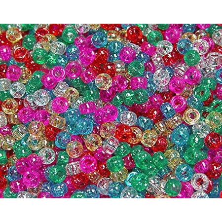 JOLLY STORE Crafts Sparkle Multi 6.5x4mm Mini Pony Beads, Made in USA, 1000pcs
