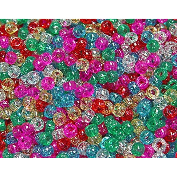 JOLLY STORE Crafts Sparkle Multi 6.5x4mm Mini Pony Beads, Made in USA, 1000pcs