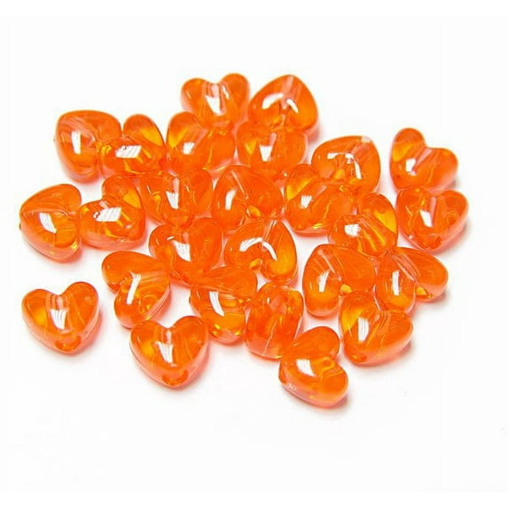 JOLLY STORE Crafts Transparent Hyacinth Heart Shaped Pony Beads, Made in USA