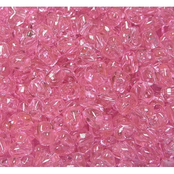 JOLLY STORE Crafts Transparent Pink Heart Shaped Pony Beads, Made in USA