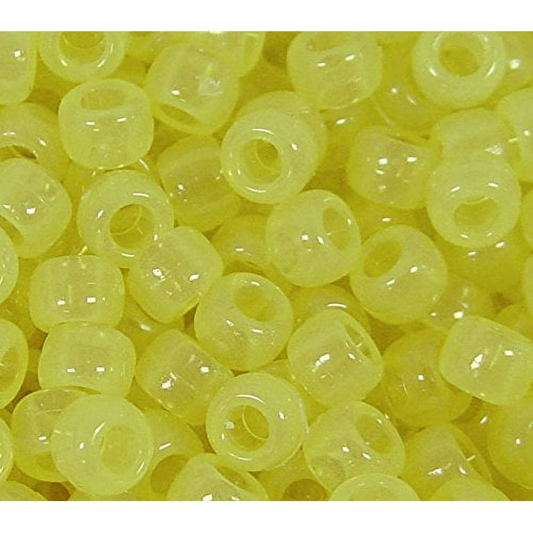 JOLLY STORE Crafts Yellow Glow in the Dark Pony Beads 9x6mm 500pc made in  USA 