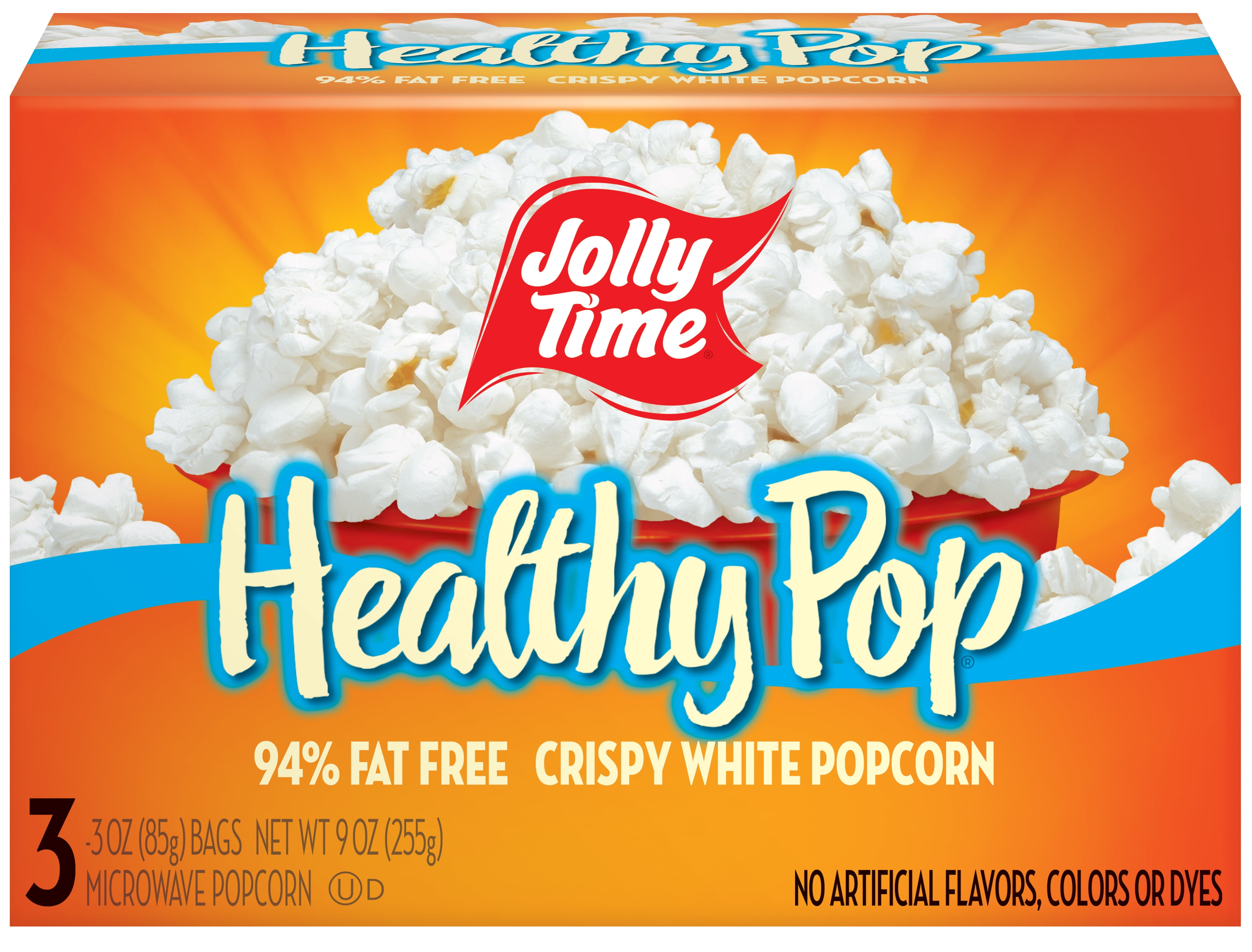JOLLY TIME Healthy Pop Crispy White Microwave Popcorn Bags, 3 oz., 3 Ct