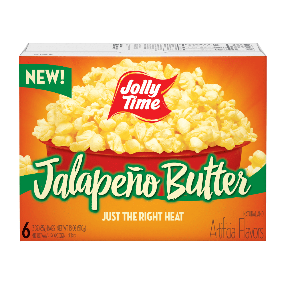 JOLLY TIME Jalapeño Butter Microwave Popcorn, 3oz 6ct Gluten-free