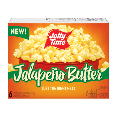 JOLLY TIME Jalapeño Butter Microwave Popcorn, 3oz 6ct Gluten-free