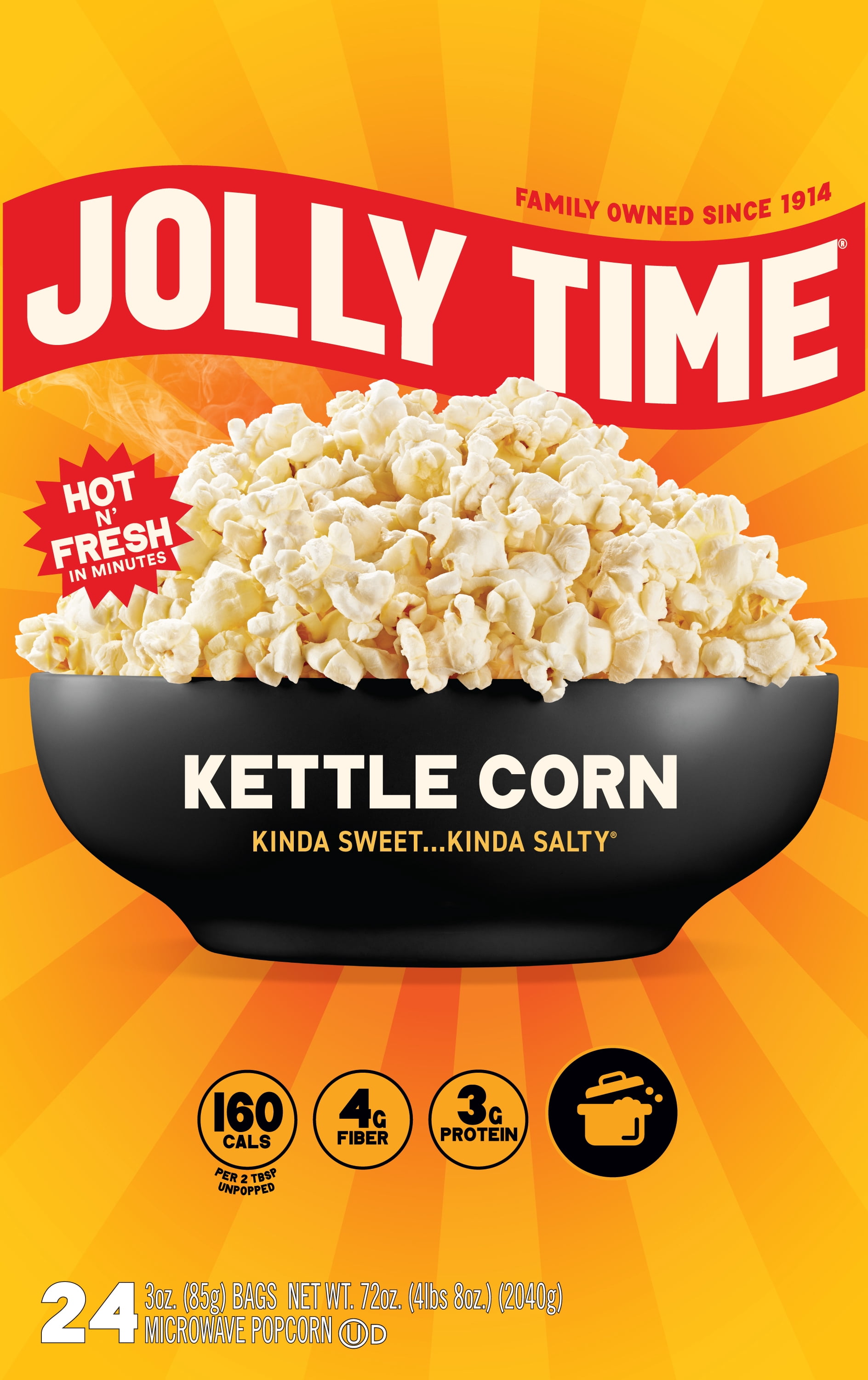 JOLLY TIME Kettle Corn Microwave Popcorn, 24 Ct (3 oz. Bags