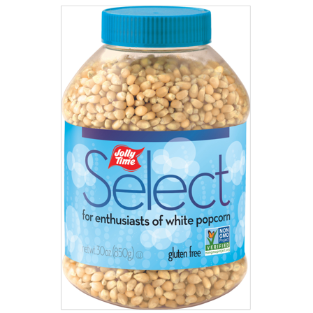 JOLLY TIME Select White Unpopped Popcorn Kernels, 30 oz Gluten-Free