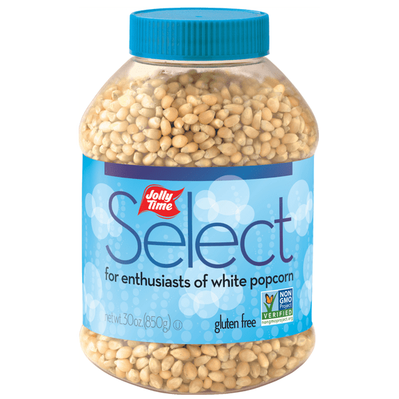JOLLY TIME Select White Unpopped Popcorn Kernels, 30 oz Gluten-Free