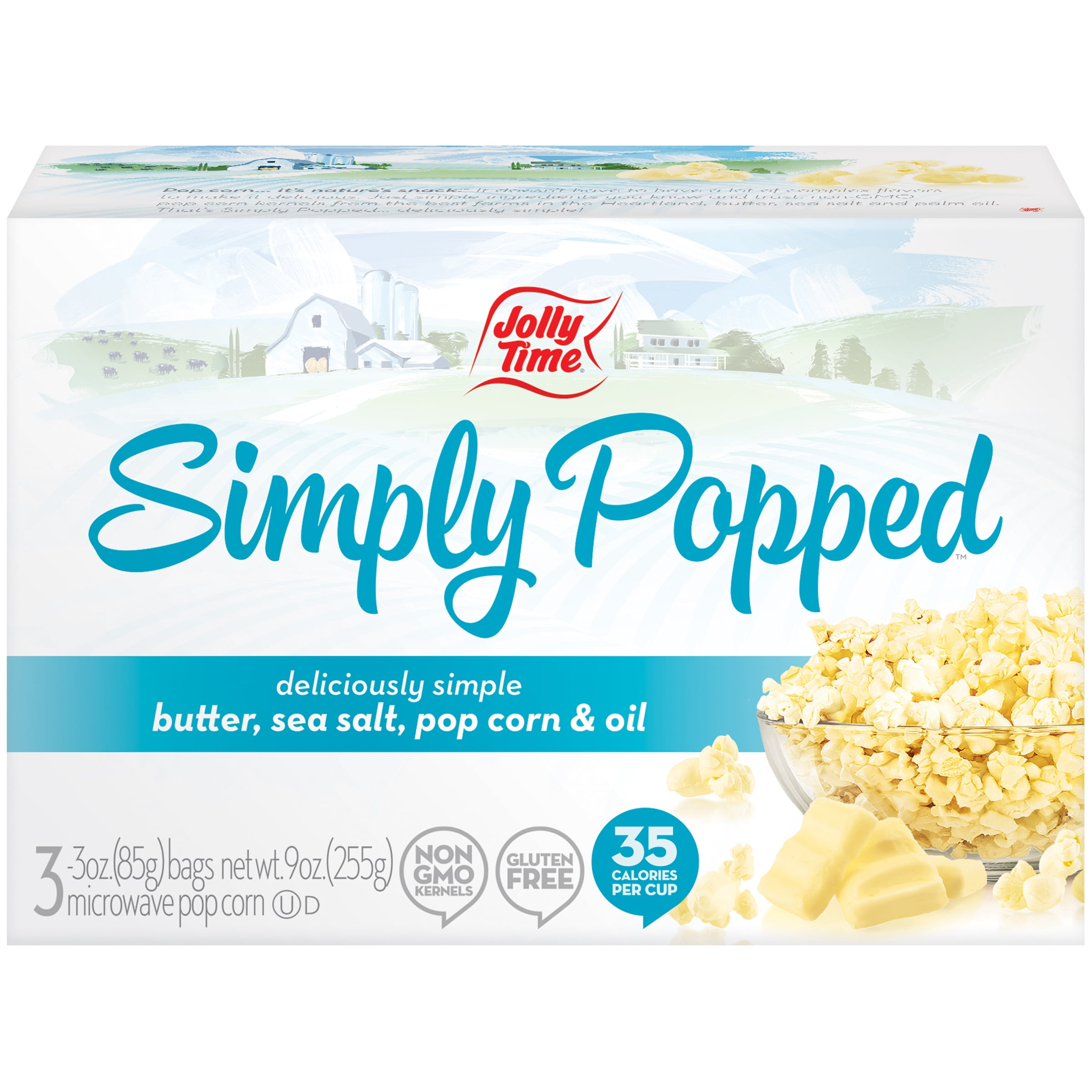 JOLLY TIME Simply Popped Butter GlutenFree Microwave Popcorn, 3 oz