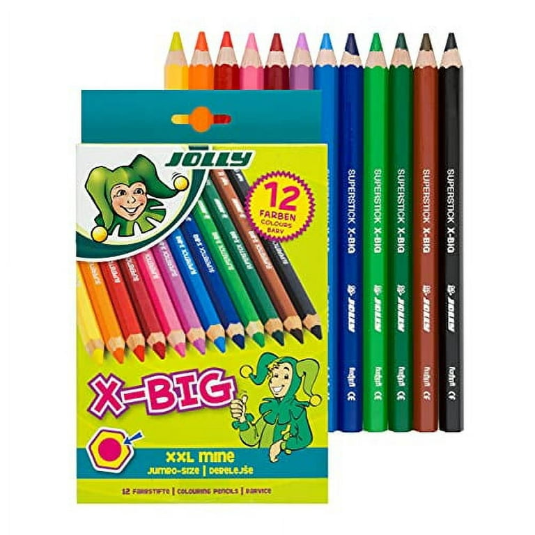 Hermidex 12pcs Jumbo Coloured Pencils for Kids