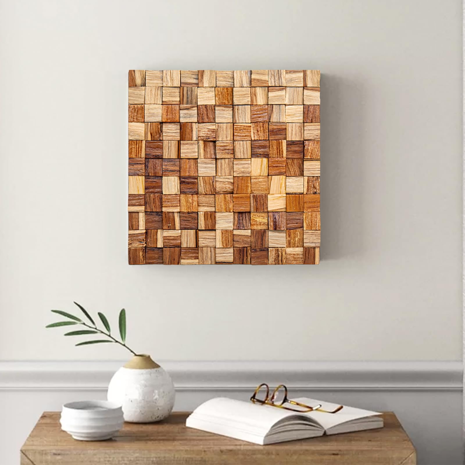 JOLLYMER Wood Wall Decor, MSF2 Rustic Wooden Wall Art, Home Decorations for Living Room and ...