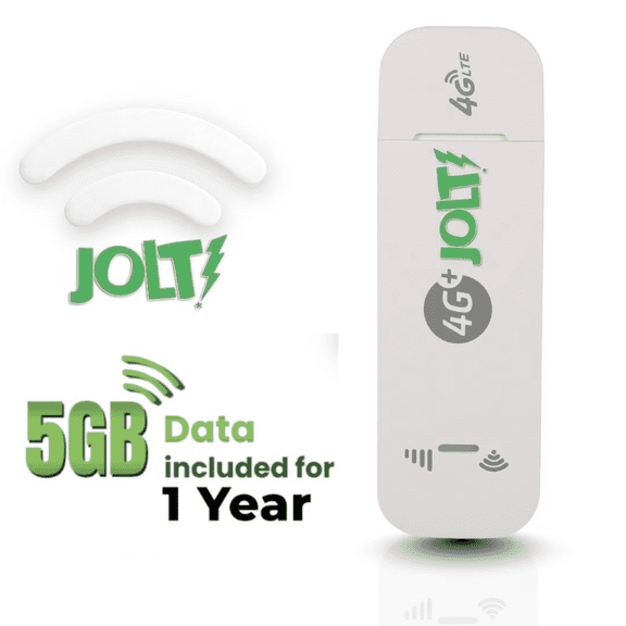 Jolt Mobile 4G LTE USB WiFi Modem Router and Stick Adapter with 5GB Data