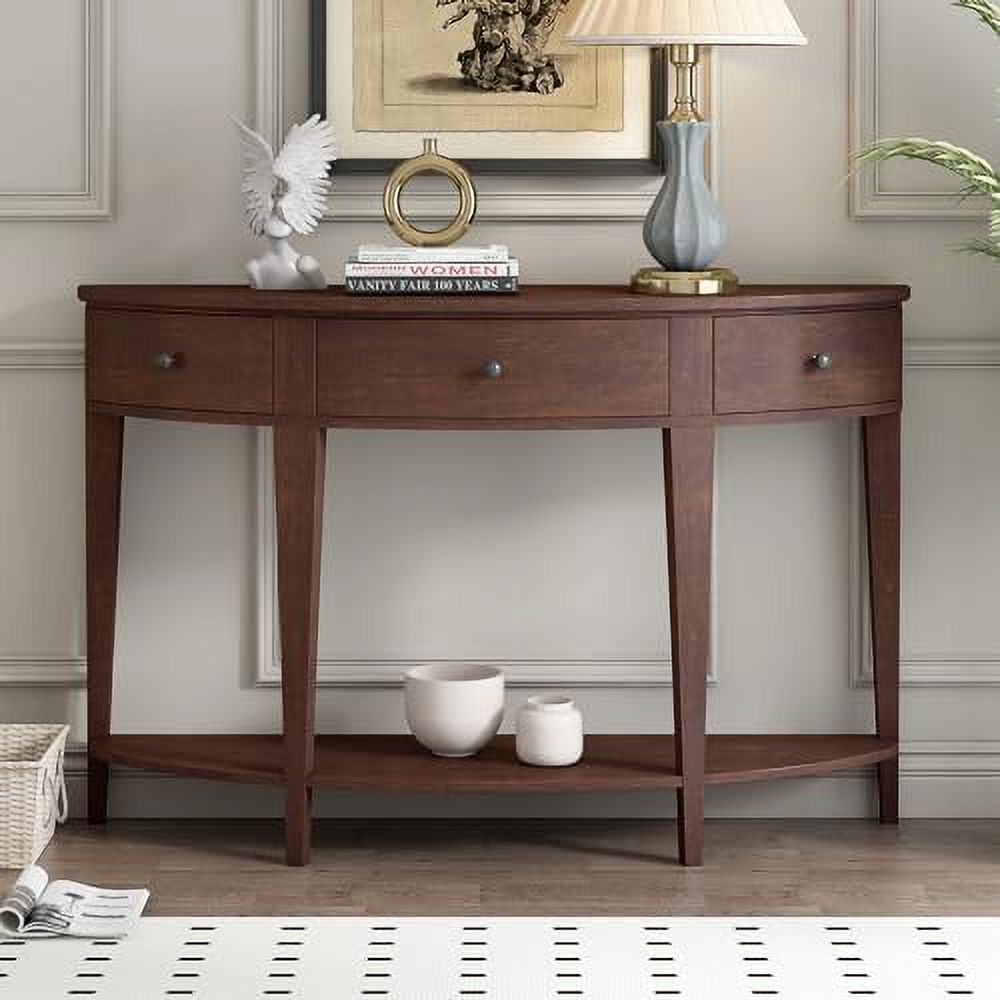 JOMA Curved Console Table for Entryway Half Moon Entryway Table with 3