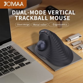 JOMAA Speed Roller Vertical Trackball Mouse Wireless Thumb-Control Mouse Slient Click Rechargeable Ergonomic Trackball Mouse for Windows ios Macbook