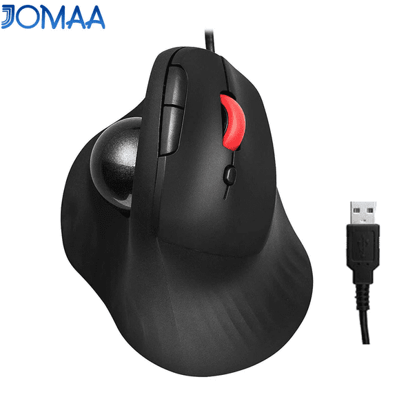 JOMAA Trackball Mouse Wired Ergonomic Design Easy Thumb Control Precise & Smooth Tracking Mouse for PC, Laptop Home Office 600/800/1200/1600 DPI