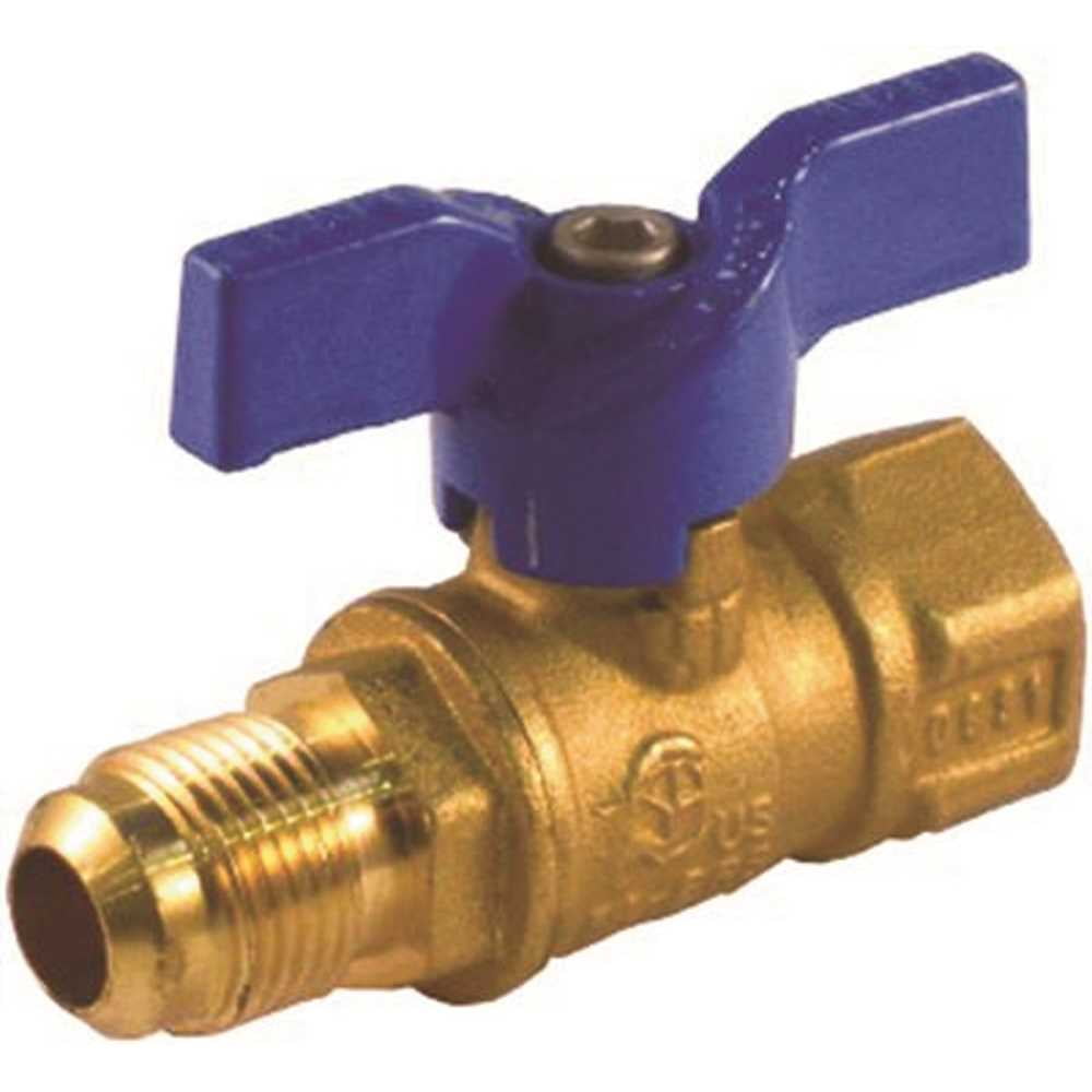 Jomar Brass Indoor/Outdoor Gas Ball Valve with Blue Handle