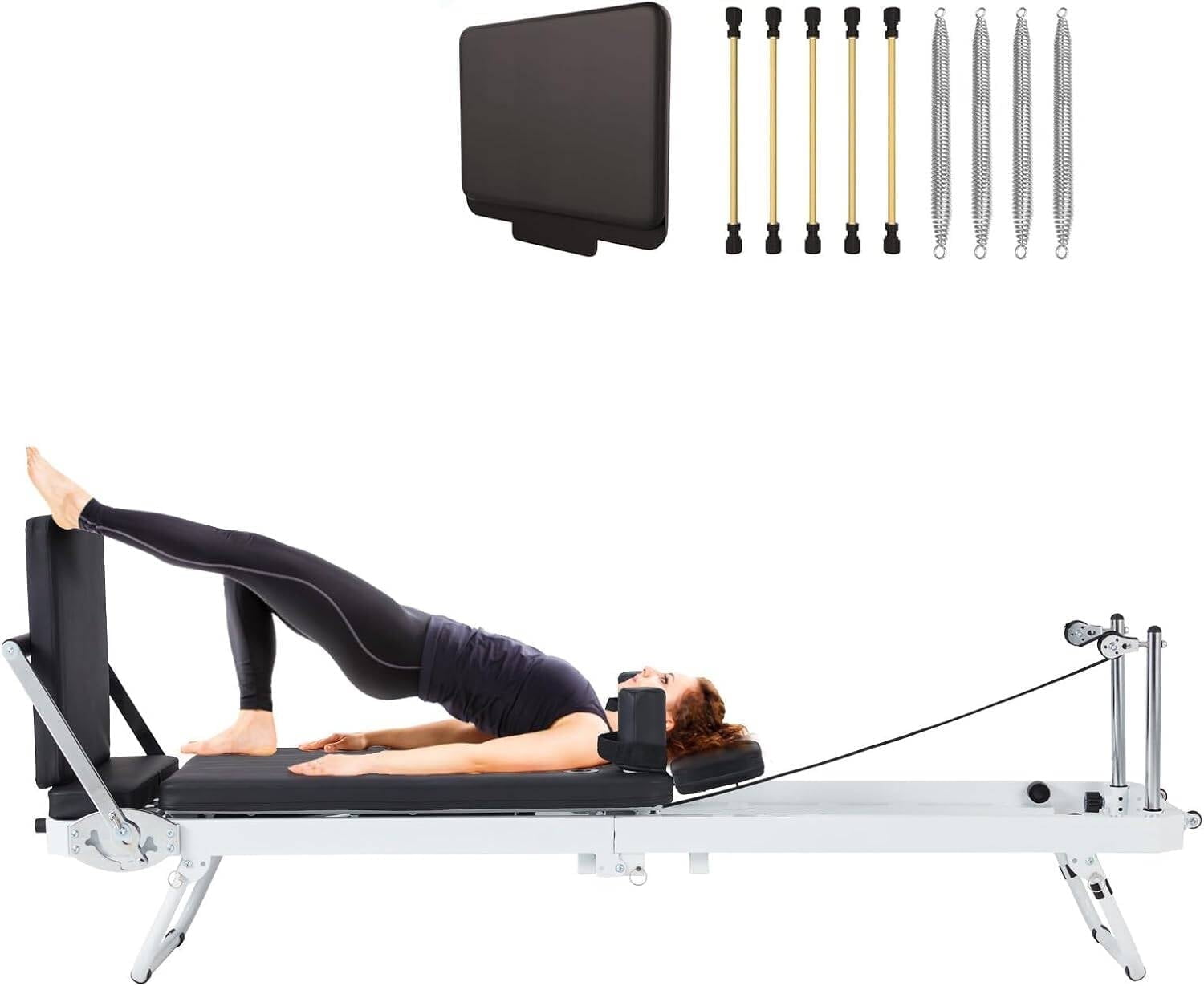 JOMEED 75'' Foldable Pilates Reformer Machine with Jump Boards for