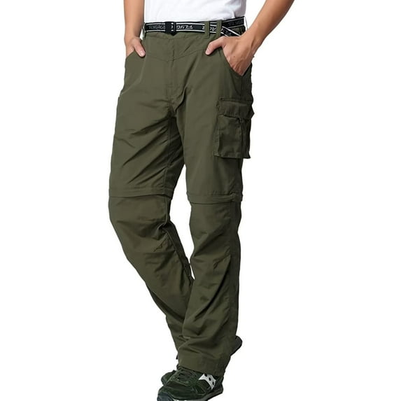JOMLUN Mens Hiking Pants Outdoor Quick Dry Convertible Zip Off Shorts Outdoor Quick Dry Lightweight Fishing Travel Safari Cargo