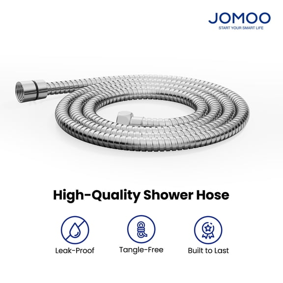 JOMOO Shower Hose Extra Long 71 inches Flexible Stainless Steel Handheld Shower Head Hose with Brass Insert and Nut, EPDM Inner Tube, Anti-Kink Chrome Shower Head Hose Replacement