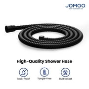 JOMOO Shower Hose Extra Long 98 Inches Flexible Stainless Steel Handheld Shower Head Hose with Brass Insert and Nut, EPDM Inner Tube, Anti-Kink Chrome Shower Head Hose Replacement, Matte Black