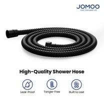 JOMOO Shower Hose Extra Long 98 Inches Flexible Stainless Steel Handheld Shower Head Hose with Brass Insert and Nut, EPDM Inner Tube, Anti-Kink Chrome Shower Head Hose Replacement, Matte Black