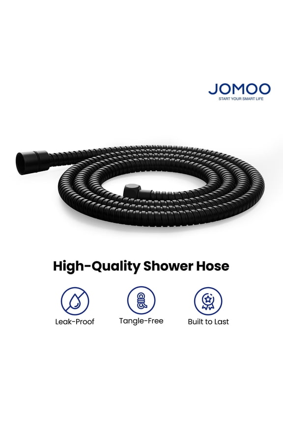 Shower Hose Extra Long 98 Inches Flexible Stainless Steel Handheld Shower Head Hose with Brass Insert and Nut, EPDM Inner Tube, Anti-Kink Chrome Shower Head Hose Replacement, Matte Black