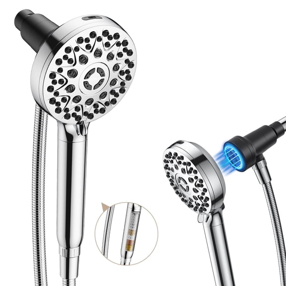 JOMOO Handheld Shower Head with Magnetic Dock, Pulse Massage Spray, High Pressure Filtered Water and 7 Spray Modes for Bathroom Cleaning & Pet Bathing