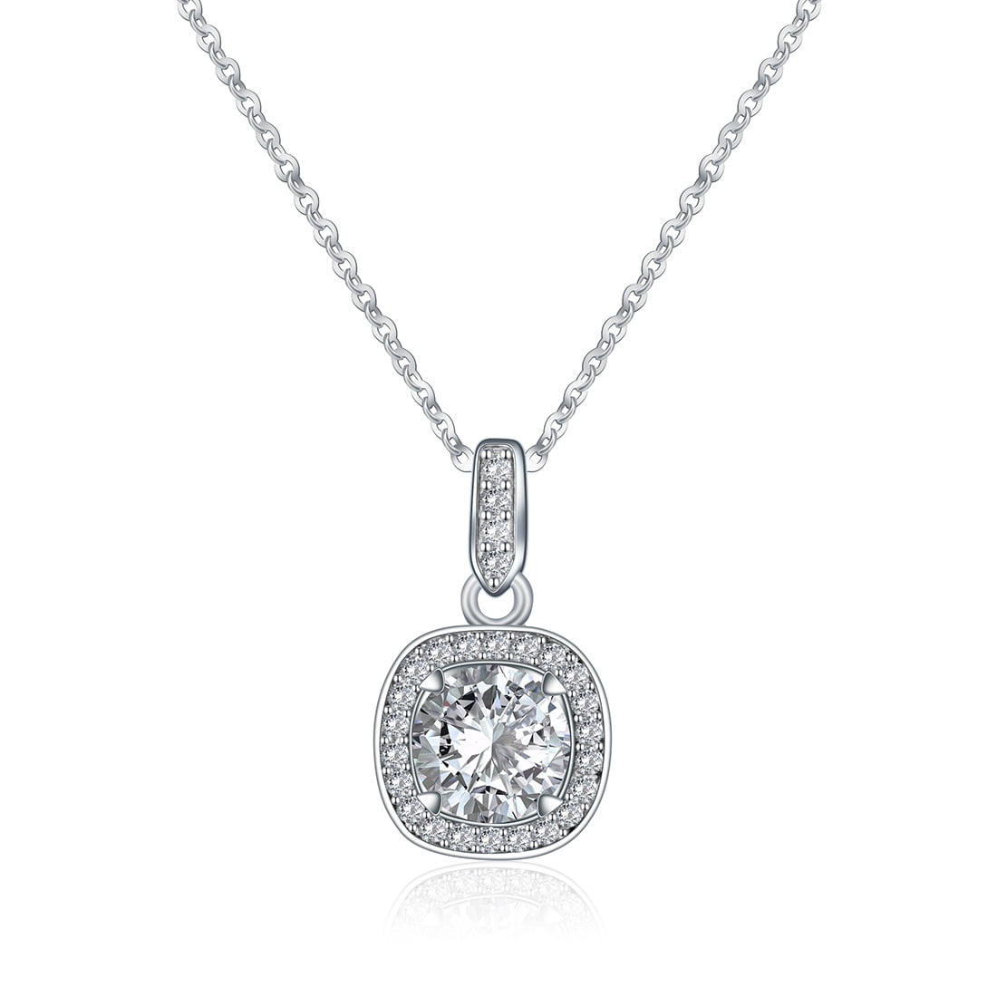 JOMVERL Moissanite Necklace for Women, 925 Sterling Silver 1 CT D Color Ideal Cut Diamond