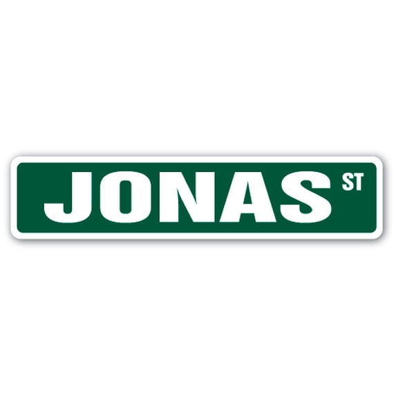JONAS Street Sign Childrens Name Room Sign | Indoor/Outdoor | 30" Wide
