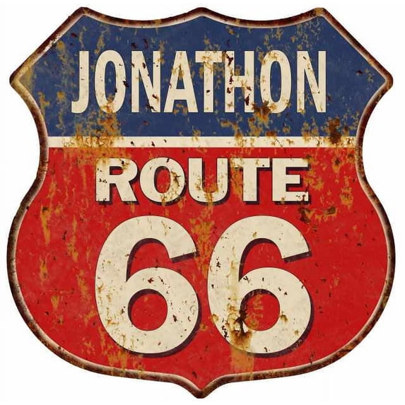 JONATHAN Route 66 Sign Shield Metal Gift Man Cave Red 211110005474