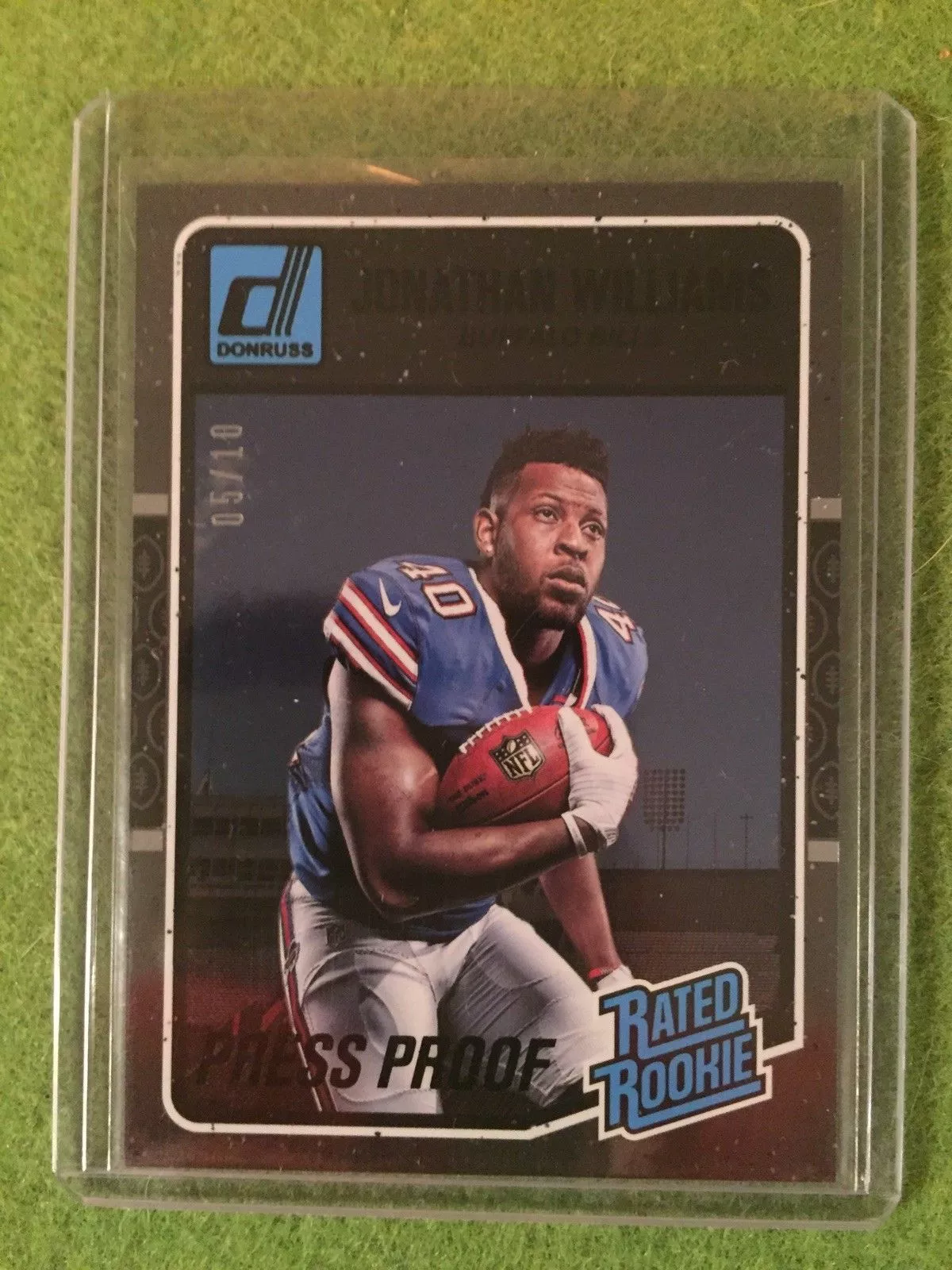 JONATHAN WILLIAMS ROOKIE PRESS PROOF RC BLACK CARD /10 SSP NFL Football RC Bills