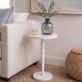 thumbnail image 1 of JONATHAN Y 10" x 22.25" White Marble and Iron Drink Table, Contemporary Minimalist Round Pedestal Accent Side Table MTB1110A, 1 of 8