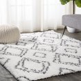 thumbnail image 1 of JONATHAN Y ALASKA SHAG 5 x 8 Area Rug, Beni Moroccan Style Diamond - Ivory/Dark Gray, ALA101A-5, 1 of 5