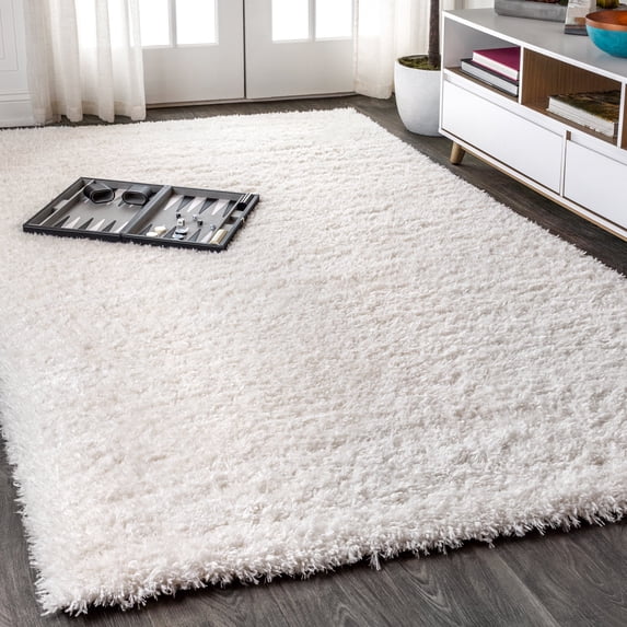 JONATHAN Y ALASKA SHAG 5 x 8 Area Rug, Aydin Plush - Ivory, ALA102B-5
