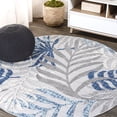 thumbnail image 1 of JONATHAN Y AMALFI COAST 6' Round Area Rug, Tropics Palm Leaves - Gray/Blue, AMC100A-6R, 1 of 10