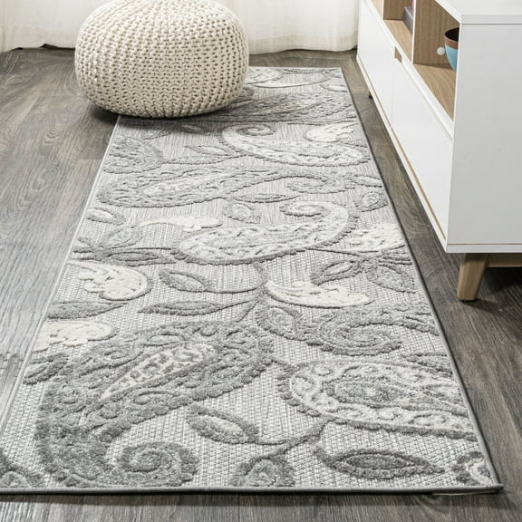 JONATHAN Y AMALFI COAST 2 x 10 Runner Rug, Julien Paisley - Light Gray/Ivory, AMC102A-210