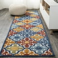 thumbnail image 1 of JONATHAN Y AMALFI COAST 2 x 10 Runner Rug, Cassis Ornate Ogee Trellis - Blue/Multi, AMC105A-210, 1 of 10