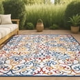 thumbnail image 1 of JONATHAN Y AMALFI COAST 3 x 5 Area Rug, Atrani Scroll Trellis - Cream/Blue/Red, AMC110A-3, 1 of 9