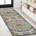 thumbnail image 1 of JONATHAN Y AMALFI COAST 2 x 8 Runner Rug, Flora Abstract Bold Mandala - Red/Blue/Yellow, AMC112A-28, 1 of 9