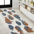 thumbnail image 1 of JONATHAN Y AMALFI COAST 2 x 8 Runner Rug, Algarve Fish - Navy/Orange/Cream, AMC114A-28, 1 of 9