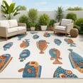 thumbnail image 1 of JONATHAN Y AMALFI COAST 5 x 8 Area Rug, Algarve Fish - Navy/Orange/Cream, AMC114A-5, 1 of 7