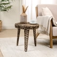 thumbnail image 1 of JONATHAN Y Amara 17" Coastal Bohemian Handwoven Water Hyacinth Round Tripod End Table, Brown, TBL2507B, 1 of 6