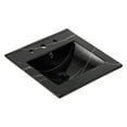 thumbnail image 1 of JONATHAN Y Ancillary 3-Hole 20 in. W x 18.25 in. D Classic Contemporary Rectangular Ceramic Single Sink Basin Vanity Top, Black Marble Effect, 1 of 8