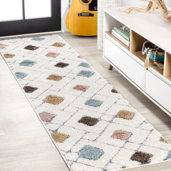 JONATHAN Y SANTA THERESA 2 x 8 Runner Rug, Astrid Retro Trellis - Multi/Cream, SNT103A-28