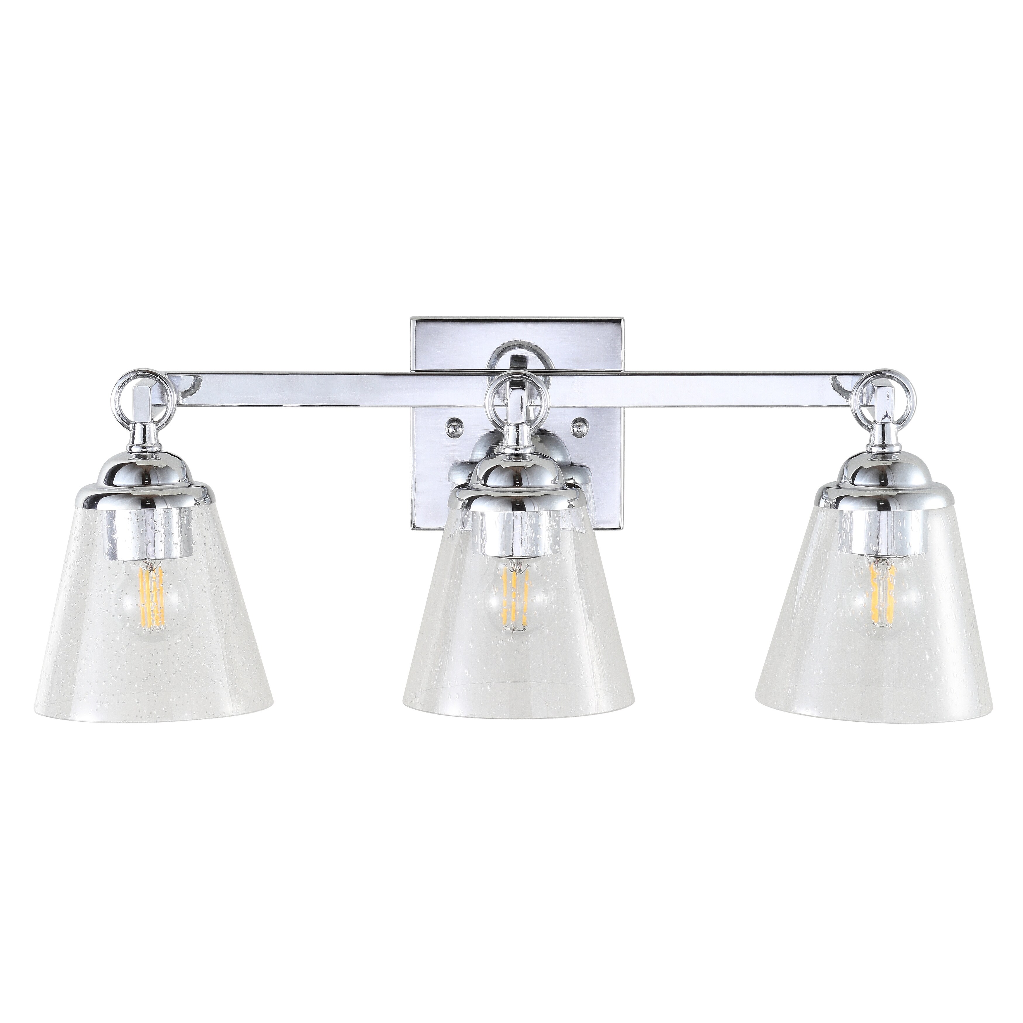 JONATHAN Y August Hurricane Metal/Glass Vanity, Chrome by 3Light