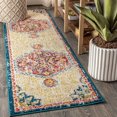 thumbnail image 1 of JONATHAN Y BOHEMIAN FLAIR 2 x 8 Runner Rug, Vintage Medallion - Cream/Orange, BMF101A-28, 1 of 4