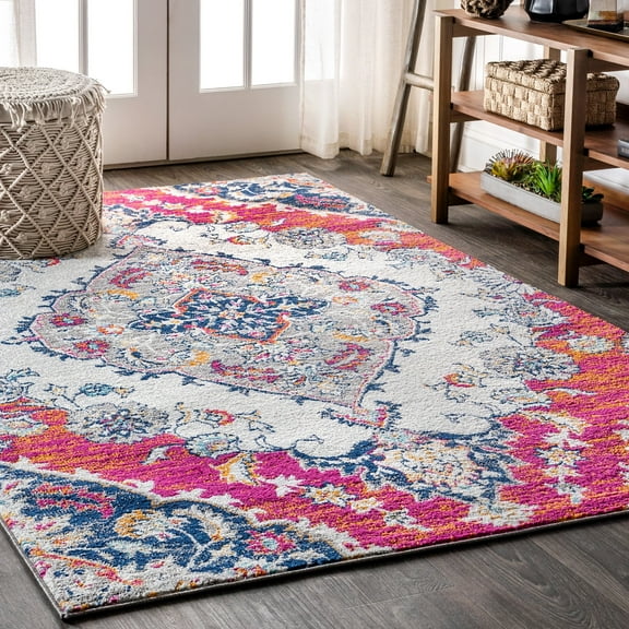 JONATHAN Y BOHEMIAN FLAIR 4 x 6 Area Rug, Vintage Medallion - Multi, BMF105A-4