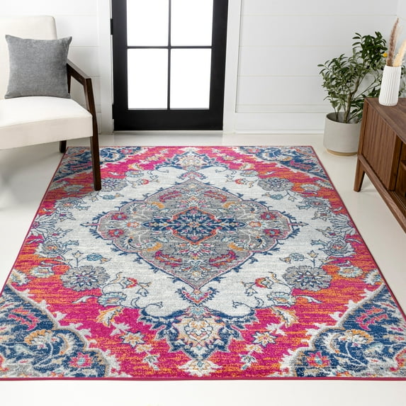 JONATHAN Y BOHEMIAN FLAIR 5 x 8 Area Rug, Vintage Medallion - Multi, BMF105A-5