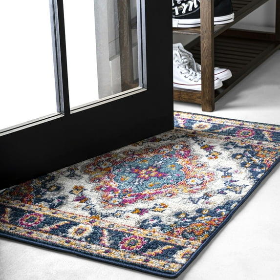 JONATHAN Y BOHEMIAN FLAIR 2 x 3 Area Rug, Vintage Medallion - Blue/Multi, BMF106A-23