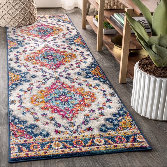JONATHAN Y BOHEMIAN FLAIR 2 x 8 Runner Rug, Vintage Medallion - Blue/Multi, BMF106A-28